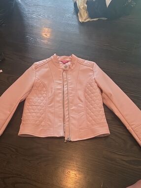 Guess Pink Quilted Moto Jacket for Kids